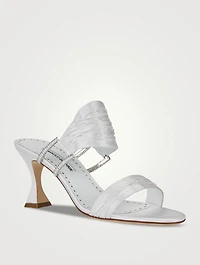 Chinap Gathered Satin Mules