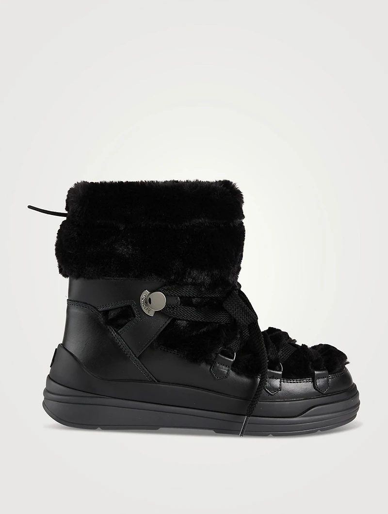 Insolux Faux Shearling-Trimmed Leather Boots
