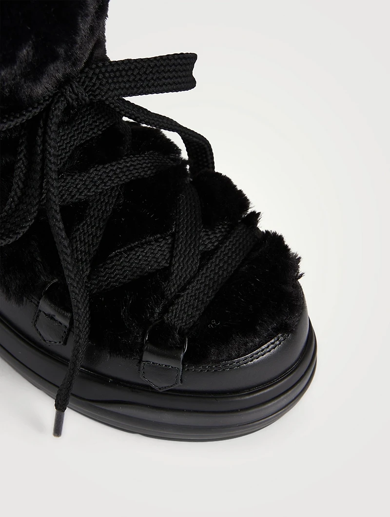 Insolux Faux Shearling-Trimmed Leather Boots