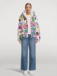 Puff Khris Down Jacket In Graffiti Love Print