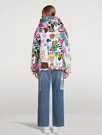 Puff Khris Down Jacket In Graffiti Love Print