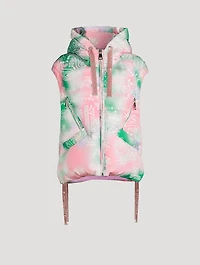 Puff Iconic Velour Down Vest In Bandana Print