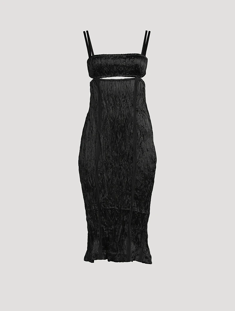 Crinkle Satin Slip Dress