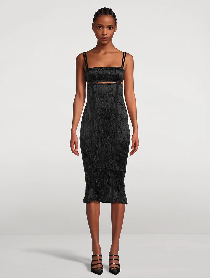 Crinkle Satin Slip Dress