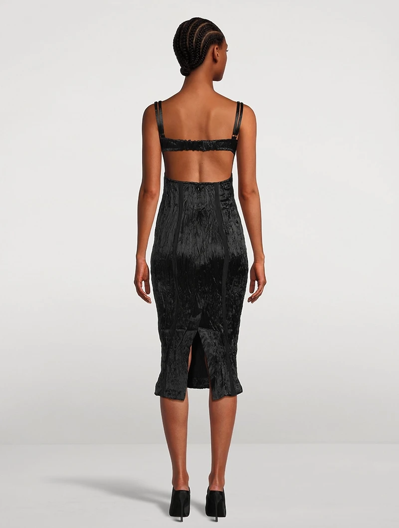 Crinkle Satin Slip Dress
