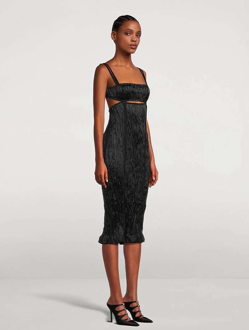 Crinkle Satin Slip Dress