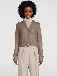 Mohair-Blend Cropped Cardigan