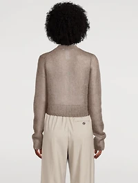 Mohair-Blend Cropped Cardigan