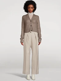 Mohair-Blend Cropped Cardigan