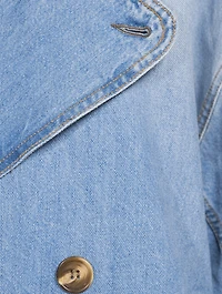 Double-Breasted Denim Trench Coat