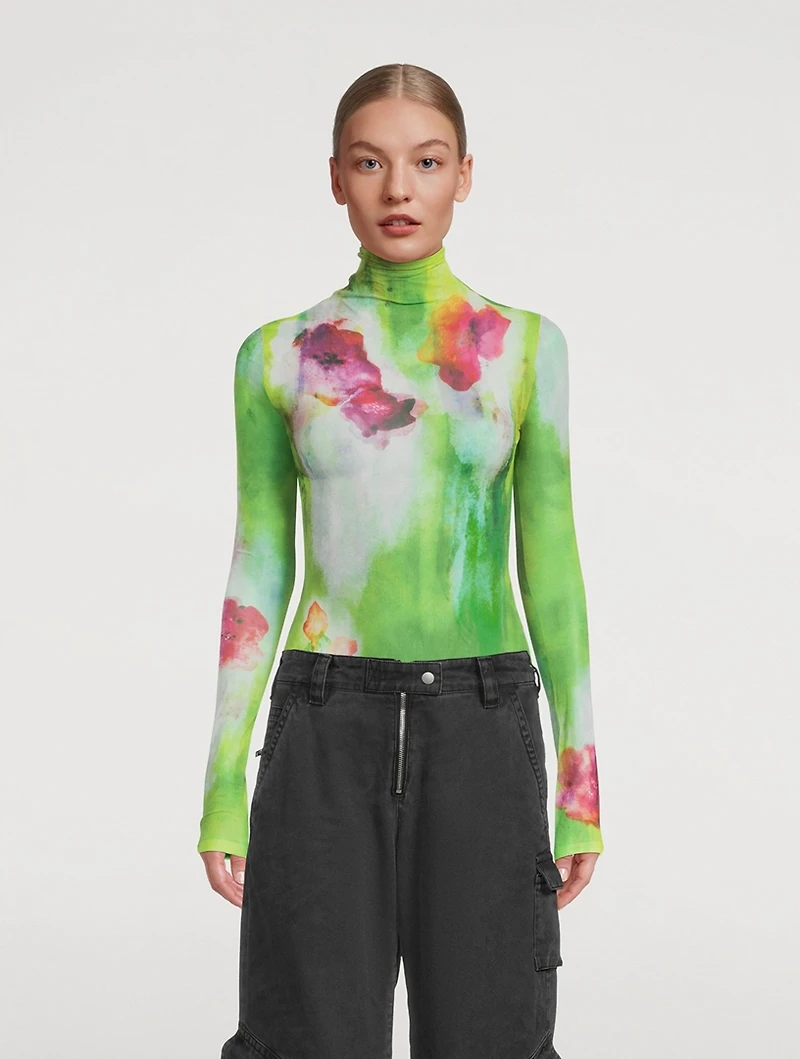 Seamless Turtleneck Floral Print