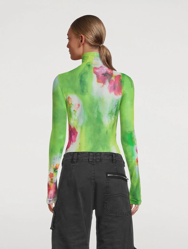 Seamless Turtleneck Floral Print