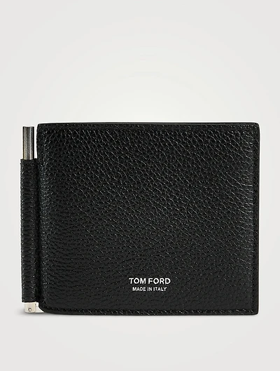 Grain Leather Money Clip Wallet