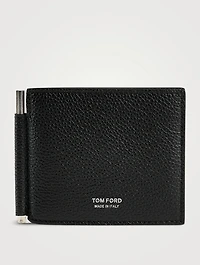 Grain Leather Money Clip Wallet