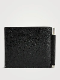 Grain Leather Money Clip Wallet