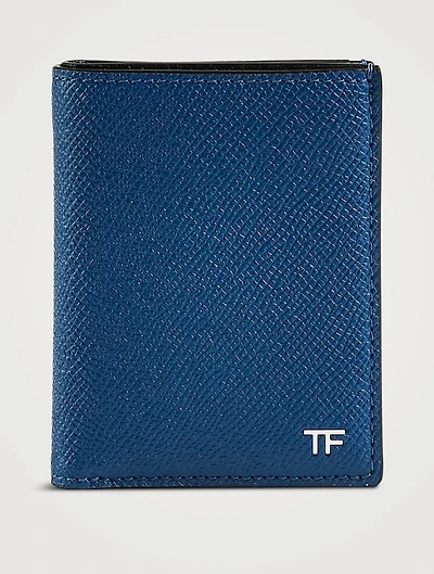 Grain Leather Folding Card Holder