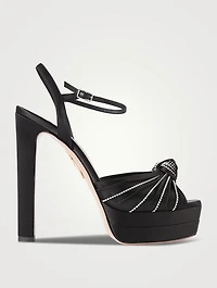 Atelier Crystal Satin Platform Sandals