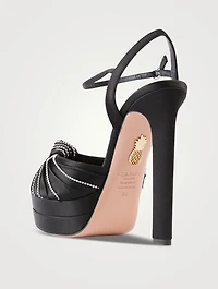 Atelier Crystal Satin Platform Sandals