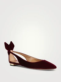 Bow Tie Velvet Ballet Flats
