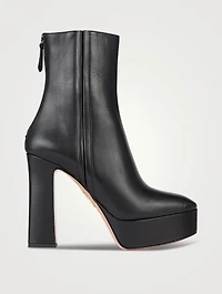 Groove Leather Platform Ankle Boots