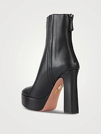 Groove Leather Platform Ankle Boots