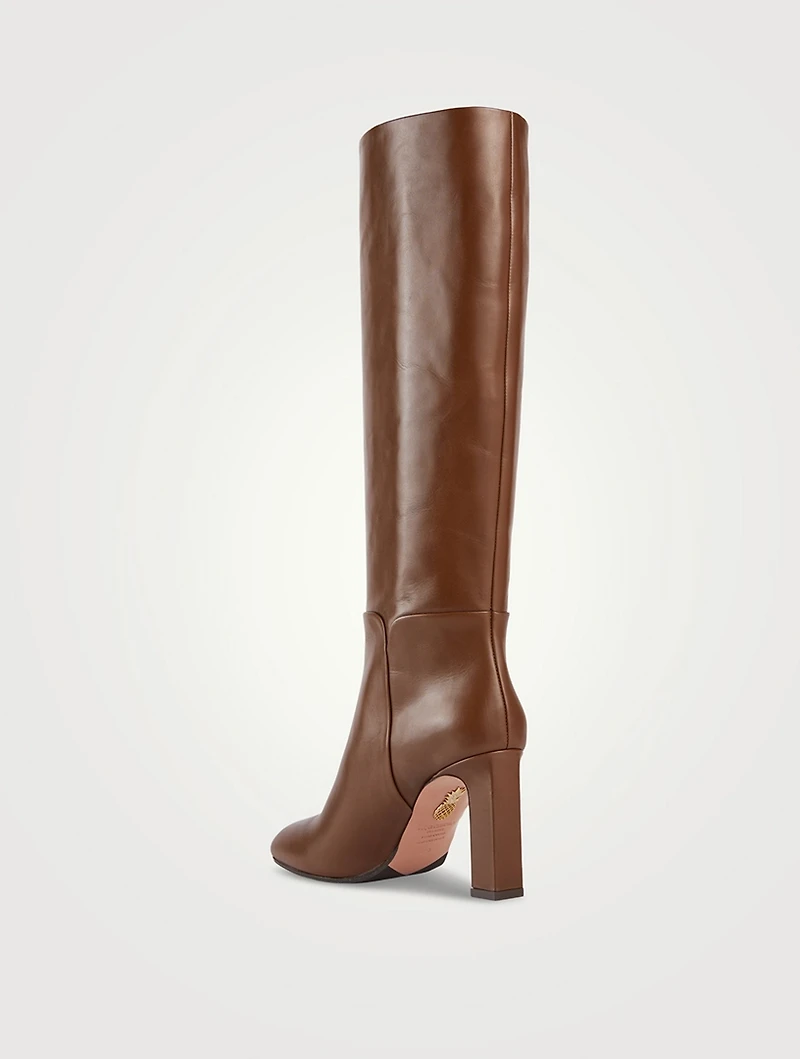 Sellier Leather Knee-High Boots