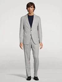 Wool And Cashmere Two-Piece Suit Pinstripe Print