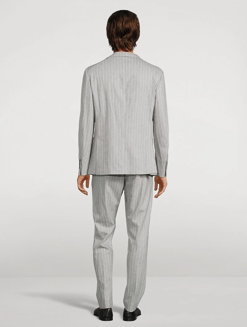 Wool And Cashmere Two-Piece Suit Pinstripe Print