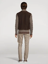 Suede And Wool-Blend Zip Jacket