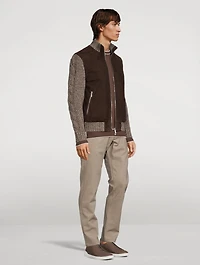 Suede And Wool-Blend Zip Jacket