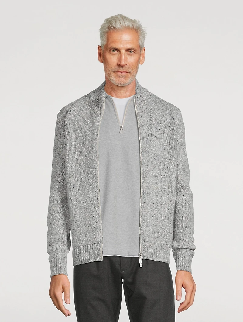 Wool And Cashmere Zip Sweater