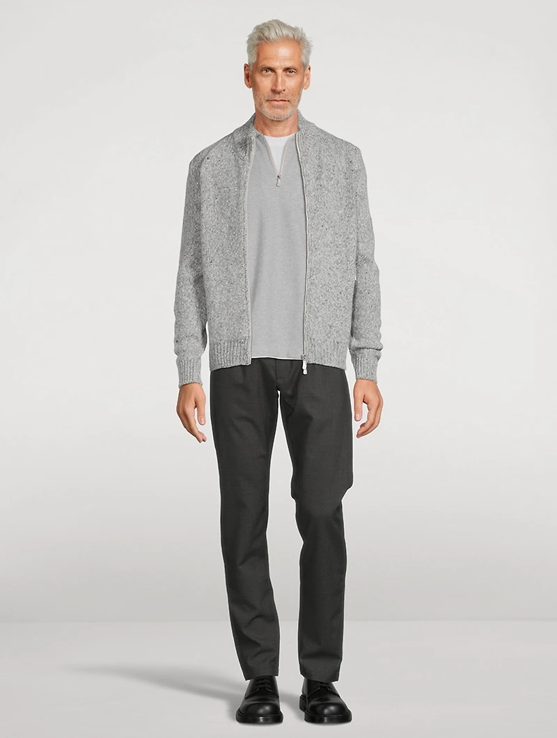 Wool And Cashmere Zip Sweater