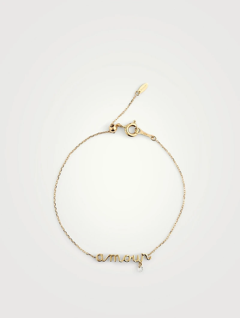 Around The Words 18K Gold Amour Bracelet With Diamond