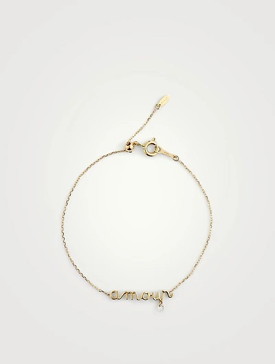 Around The Words 18K Gold Amour Bracelet With Diamond