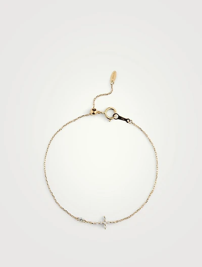 Symbols 18K Gold Bracelet Cross Bracelet With Diamond