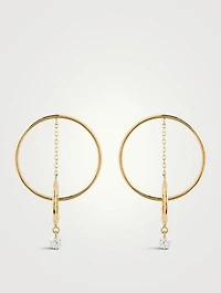 Mini Hélios 18K Gold Orbite Earrings With Diamonds