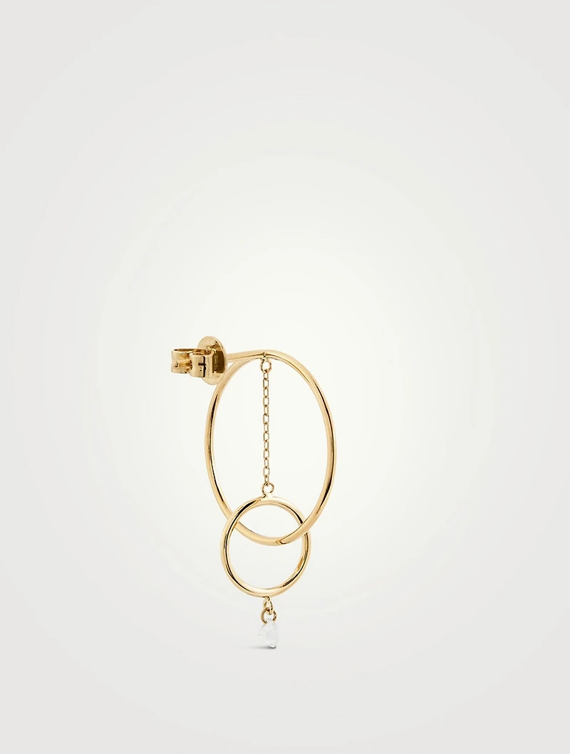Mini Hélios 18K Gold Orbite Earrings With Diamonds