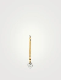 Mini 18K Gold Trombone Earring With Diamond