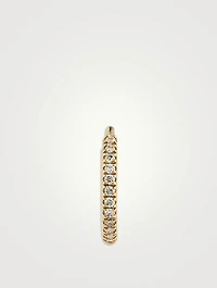 18K Gold Circle Hoop Earring With Diamonds
