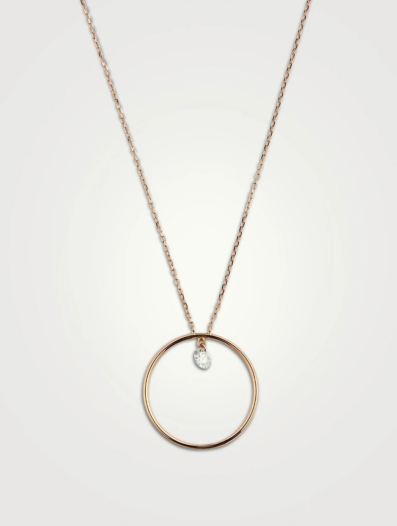 Hélios 18K Rose Gold Circle Necklace With Diamond