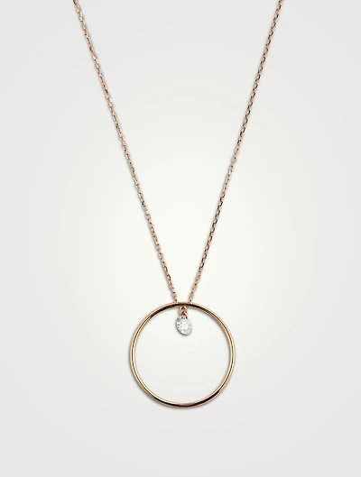Hélios 18K Rose Gold Circle Necklace With Diamond