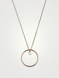 Hélios 18K Rose Gold Circle Necklace With Diamond