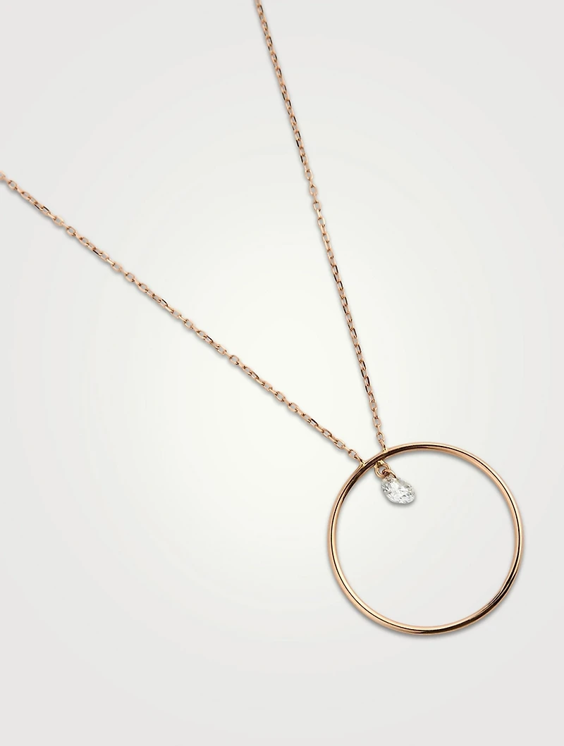 Hélios 18K Rose Gold Circle Necklace With Diamond