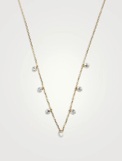 Danaé 18K Gold Necklace Dangle Necklace With Seven Diamonds