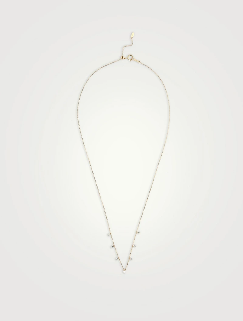 Danaé 18K Gold Necklace Dangle Necklace With Seven Diamonds