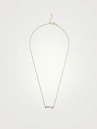 Around The Words 18K Gold Amour Necklace With Diamond