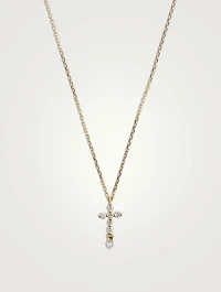 Symbols 18K Gold Cross Necklace With Diamonds