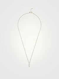 Symbols 18K Gold Cross Necklace With Diamonds