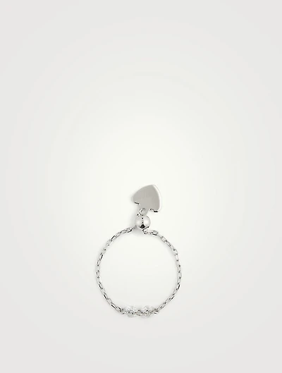 Danaé 18K White Gold Chain Ring With Diamonds