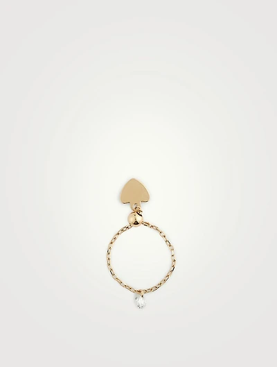Danaé 18K Gold Chain Ring With Diamond